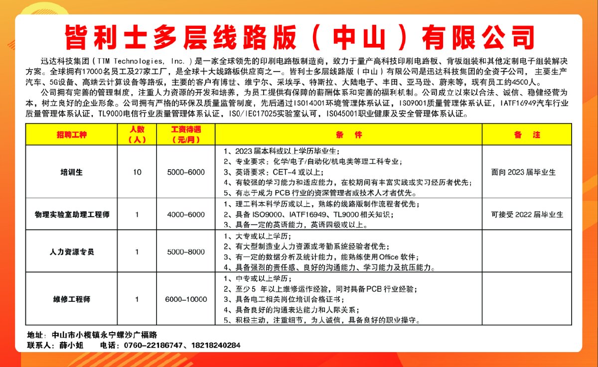 中山南朗最新招聘信息